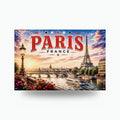 Paris Skyline Metal Sign Aluminum Sign — front view on white background