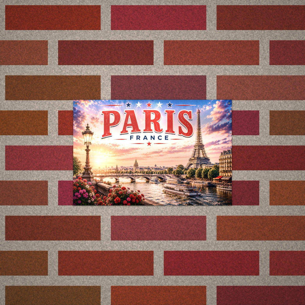 Paris Skyline Metal Sign Aluminum Sign — lifestyle setting