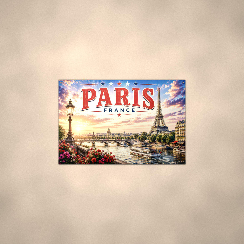 Paris Skyline Metal Sign Aluminum Sign — alternate angle
