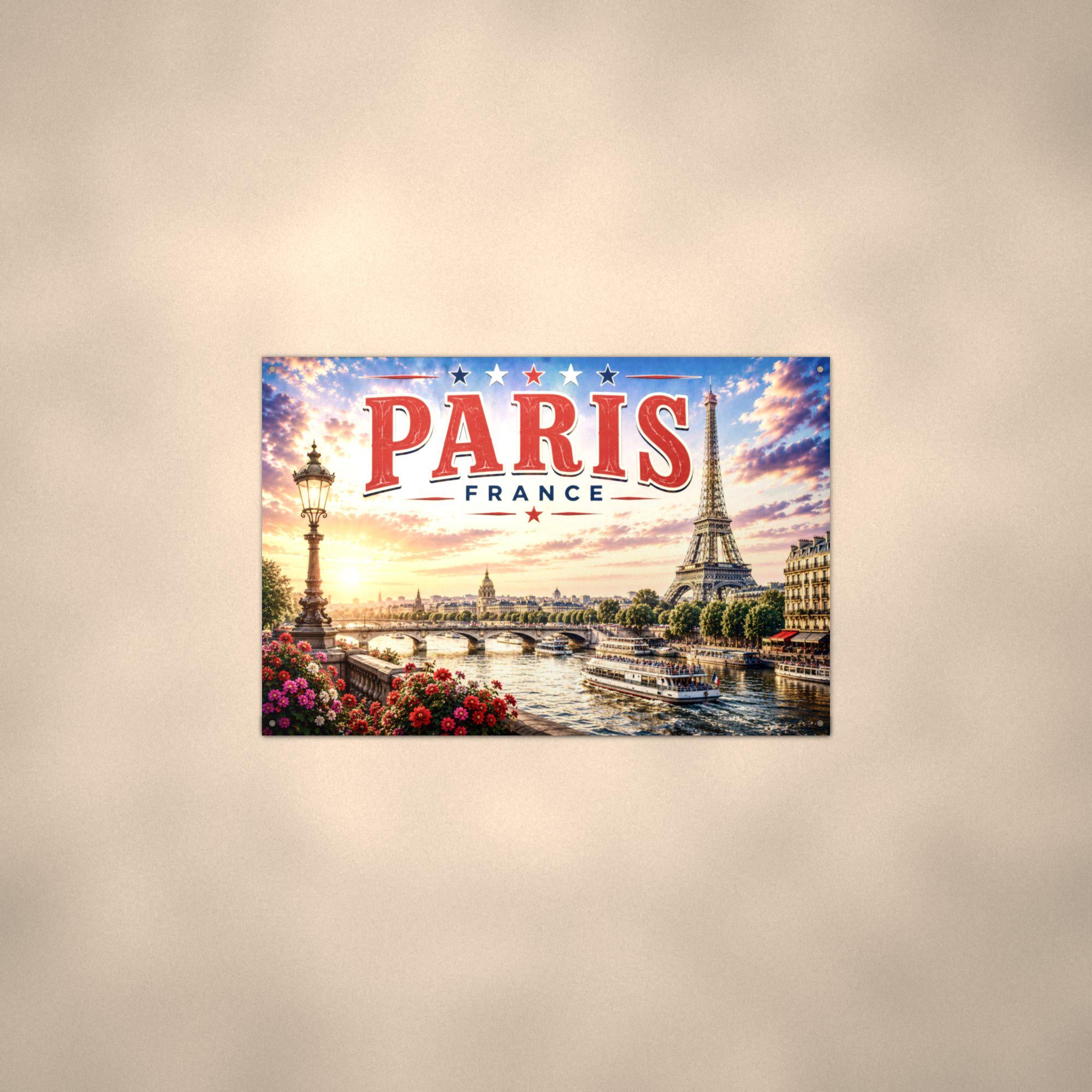 Paris Skyline Metal Sign Aluminum Sign — alternate angle