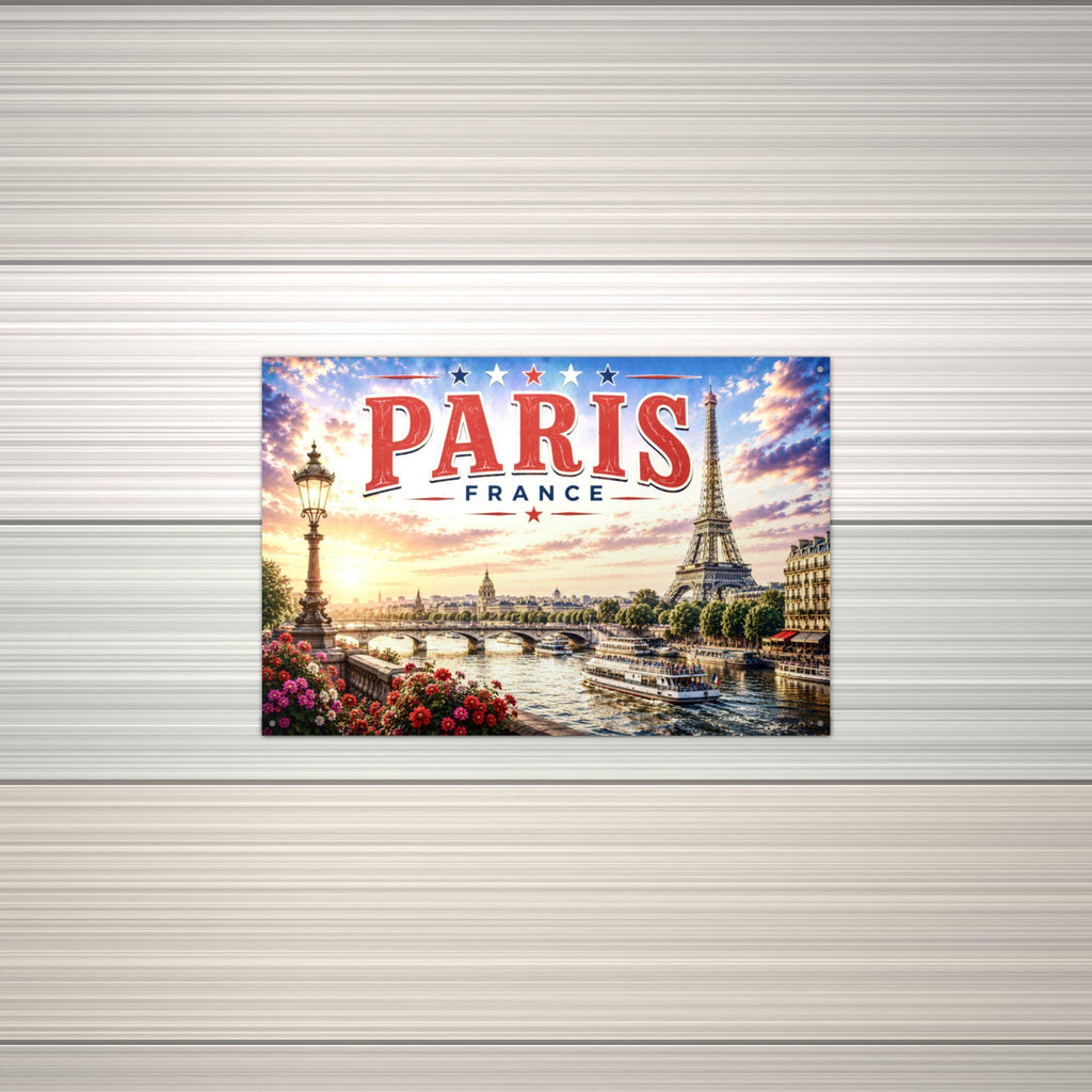 Paris Skyline Metal Sign Aluminum Sign — alternate angle