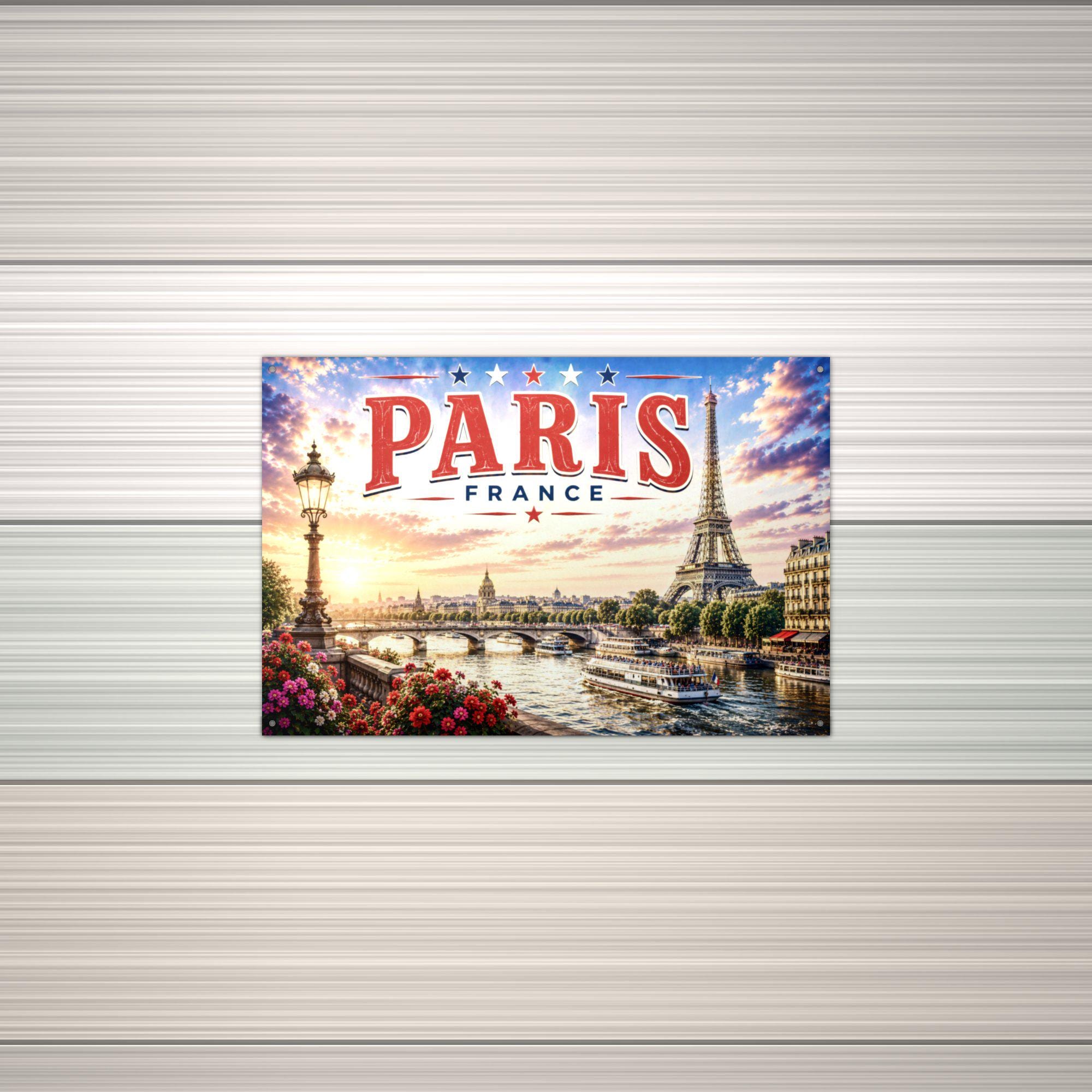 Paris Skyline Metal Sign Aluminum Sign — alternate angle