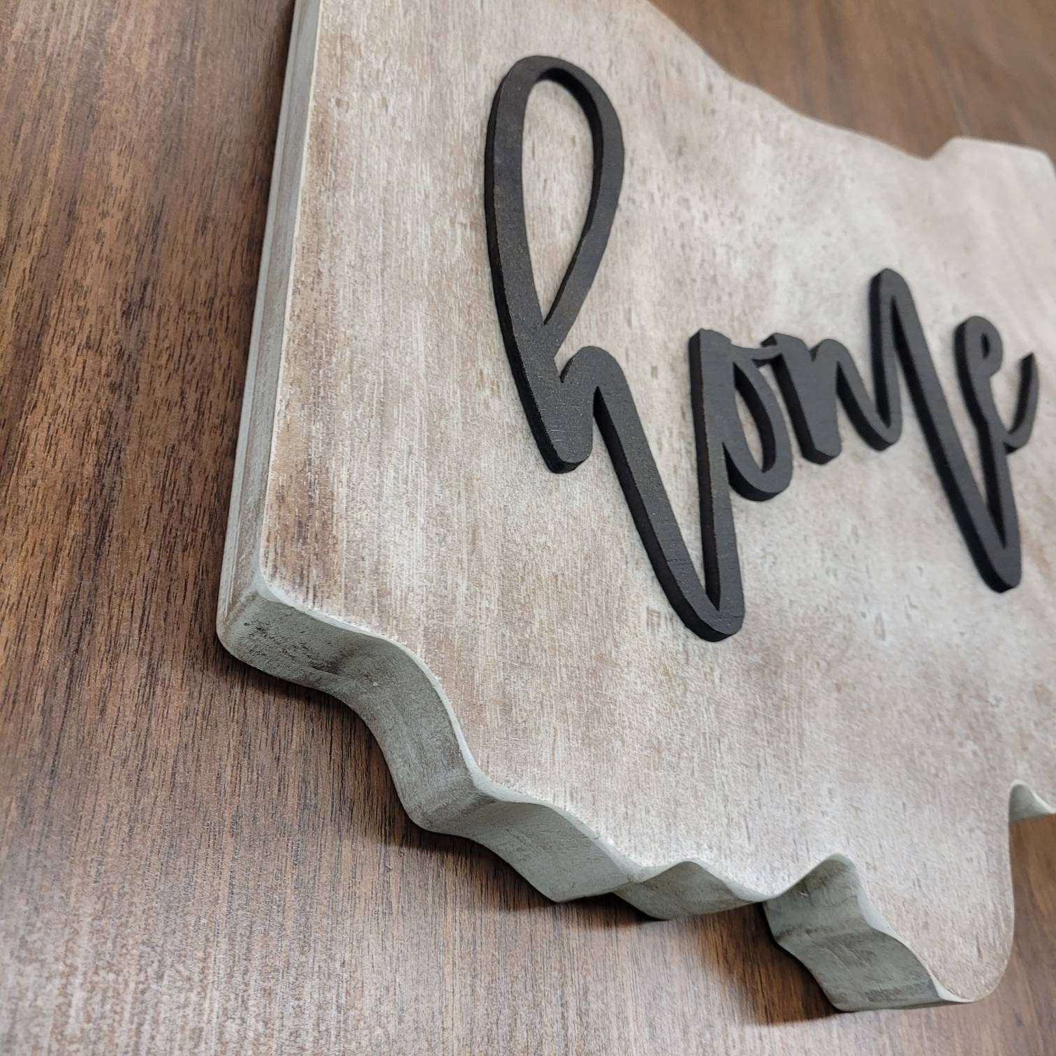 Ohio State Wood Sign: Farmhouse Home Decor Wood Sign — detail view
