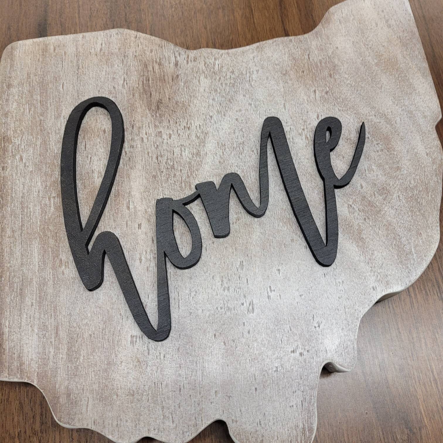 Ohio State Wood Sign: Farmhouse Home Decor Wood Sign — alternate angle