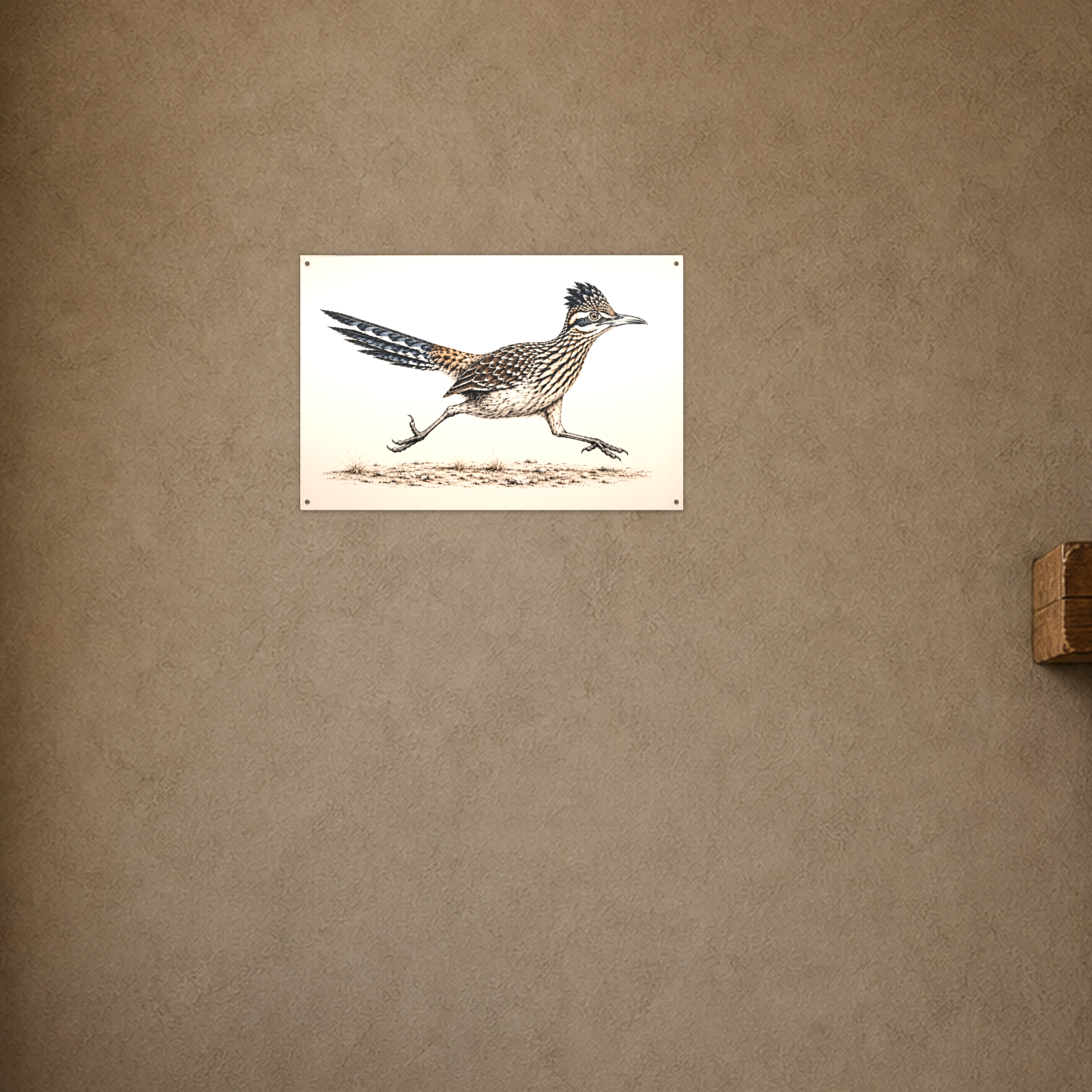 Running Roadrunner ink color splash aluminum wall art lifestyle