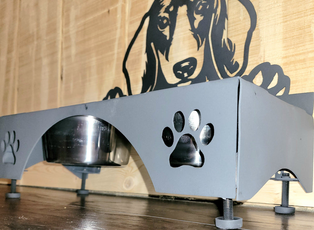 American Pitbull Dog Bowl Stand Aluminum Sign — alternate angle