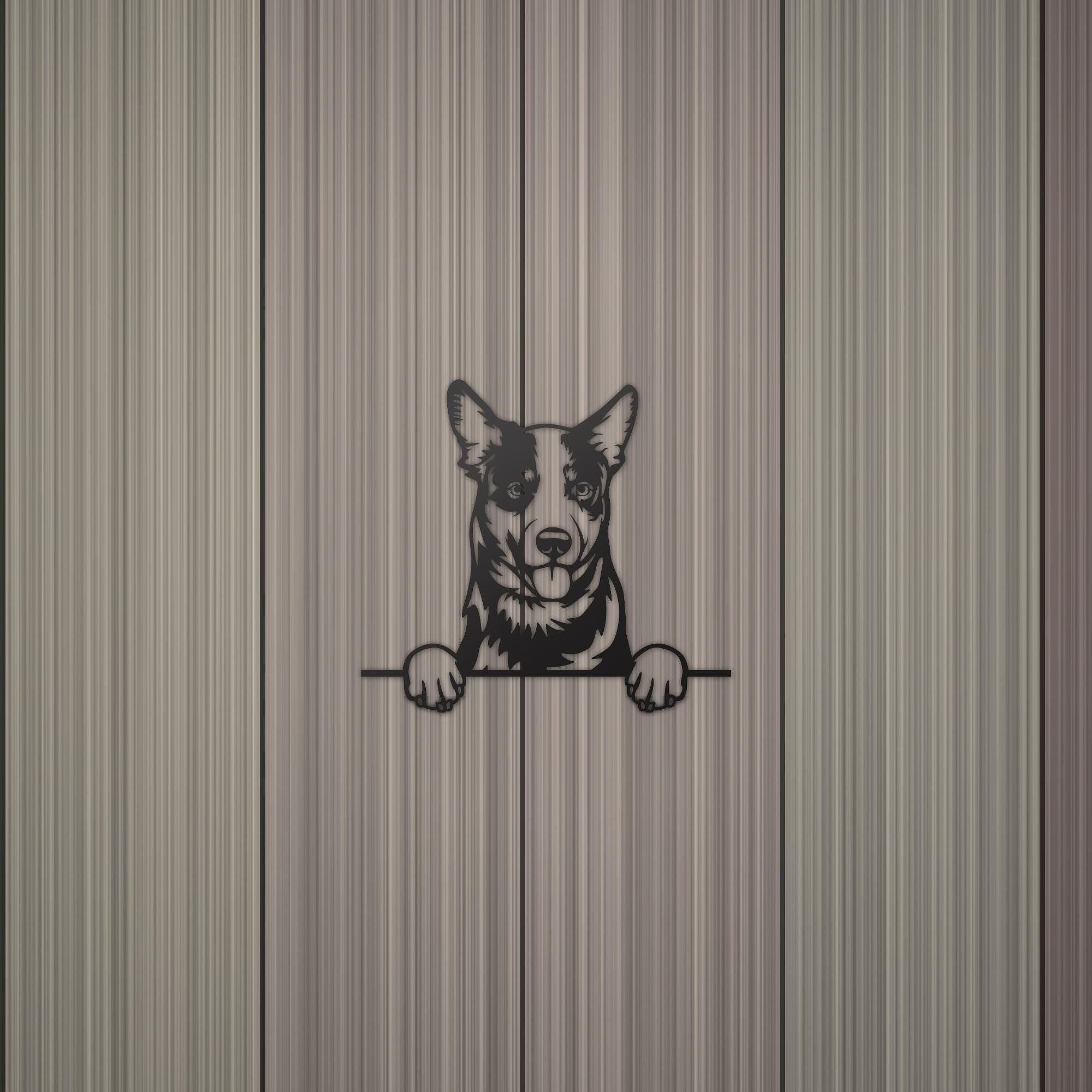 Australian Cattle Dog Metal Wall Art Metal Dog Sign — detail view