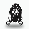 Coonhound Metal Wall Art Metal Dog Sign — front view on white background