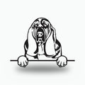 Basset Hound Metal Wall Art Metal Dog Sign — front view on white background