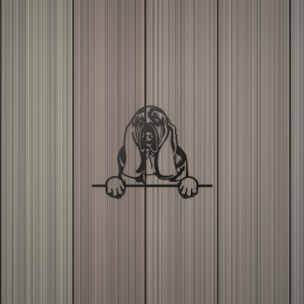 Basset Hound Metal Wall Art Metal Dog Sign — detail view