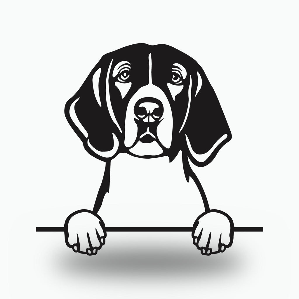 American Foxhound Metal Wall Art Metal Dog Sign — front view on white background