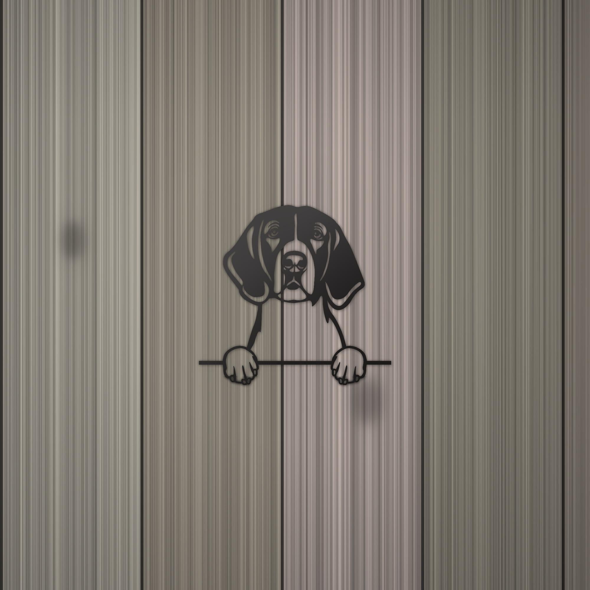 American Foxhound Metal Wall Art Metal Dog Sign — detail view
