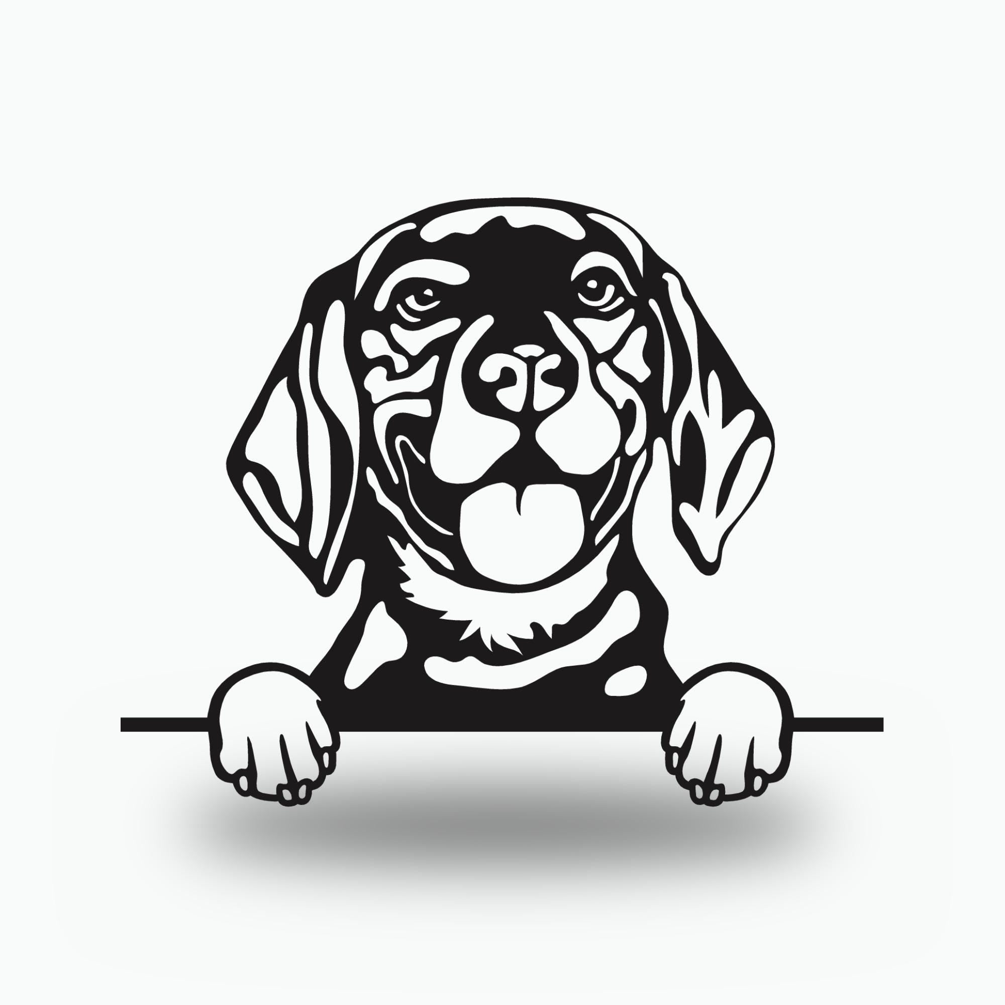 Beagle Metal Wall Art Metal Dog Sign — front view on white background