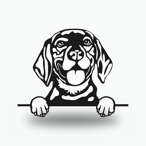Beagle Metal Wall Art Metal Dog Sign — front view on white background