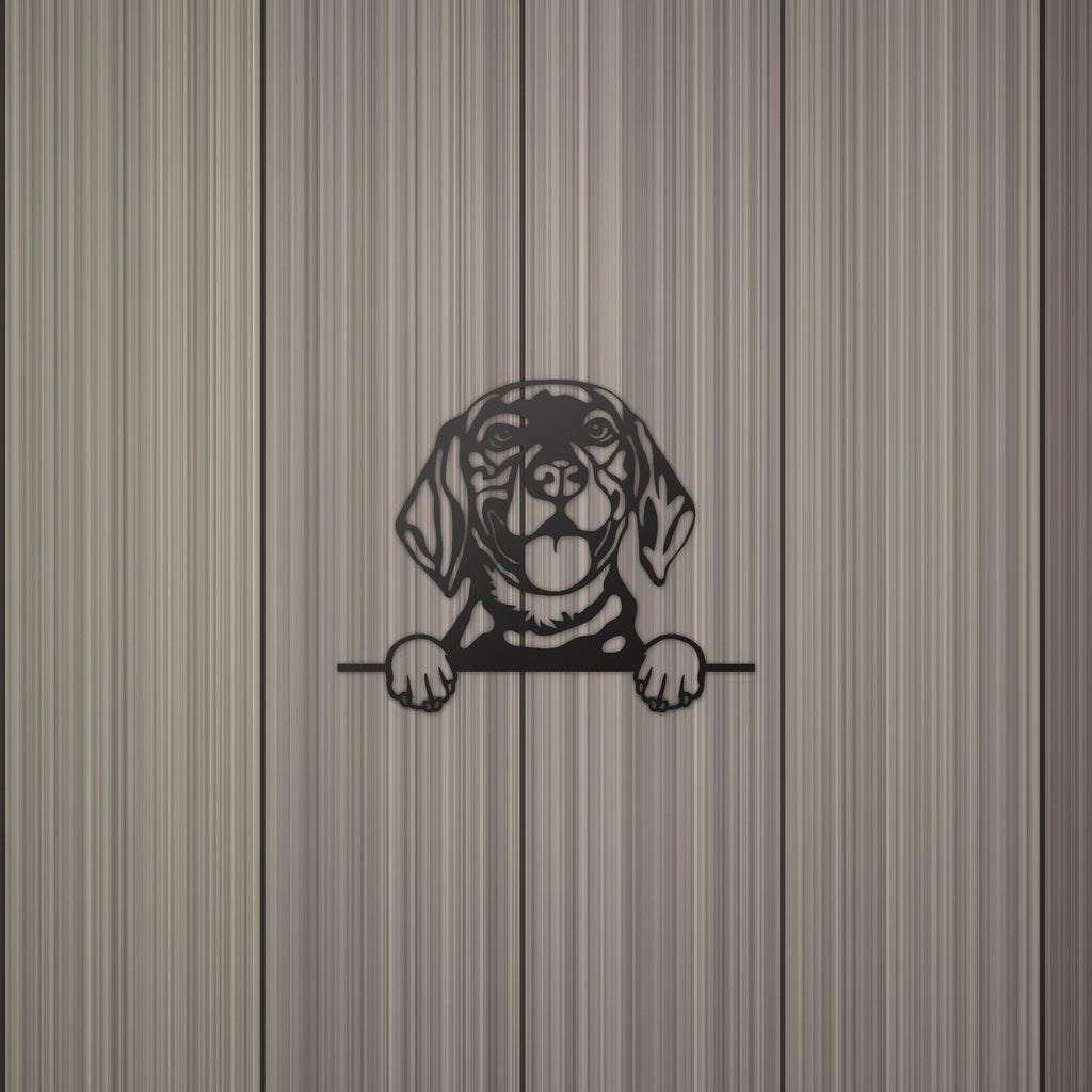 Beagle Metal Wall Art Metal Dog Sign — detail view