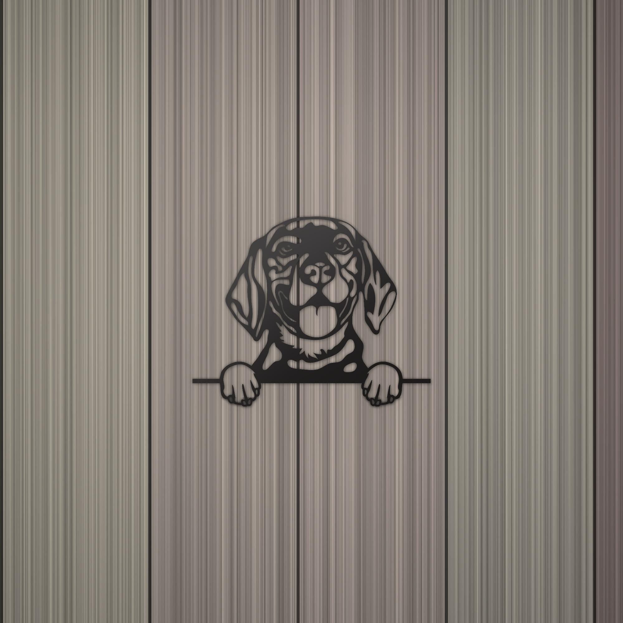 Beagle Metal Wall Art Metal Dog Sign — detail view