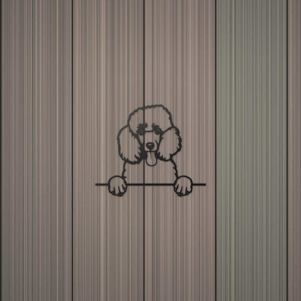 Poodle Metal Wall Art Metal Dog Sign — detail view