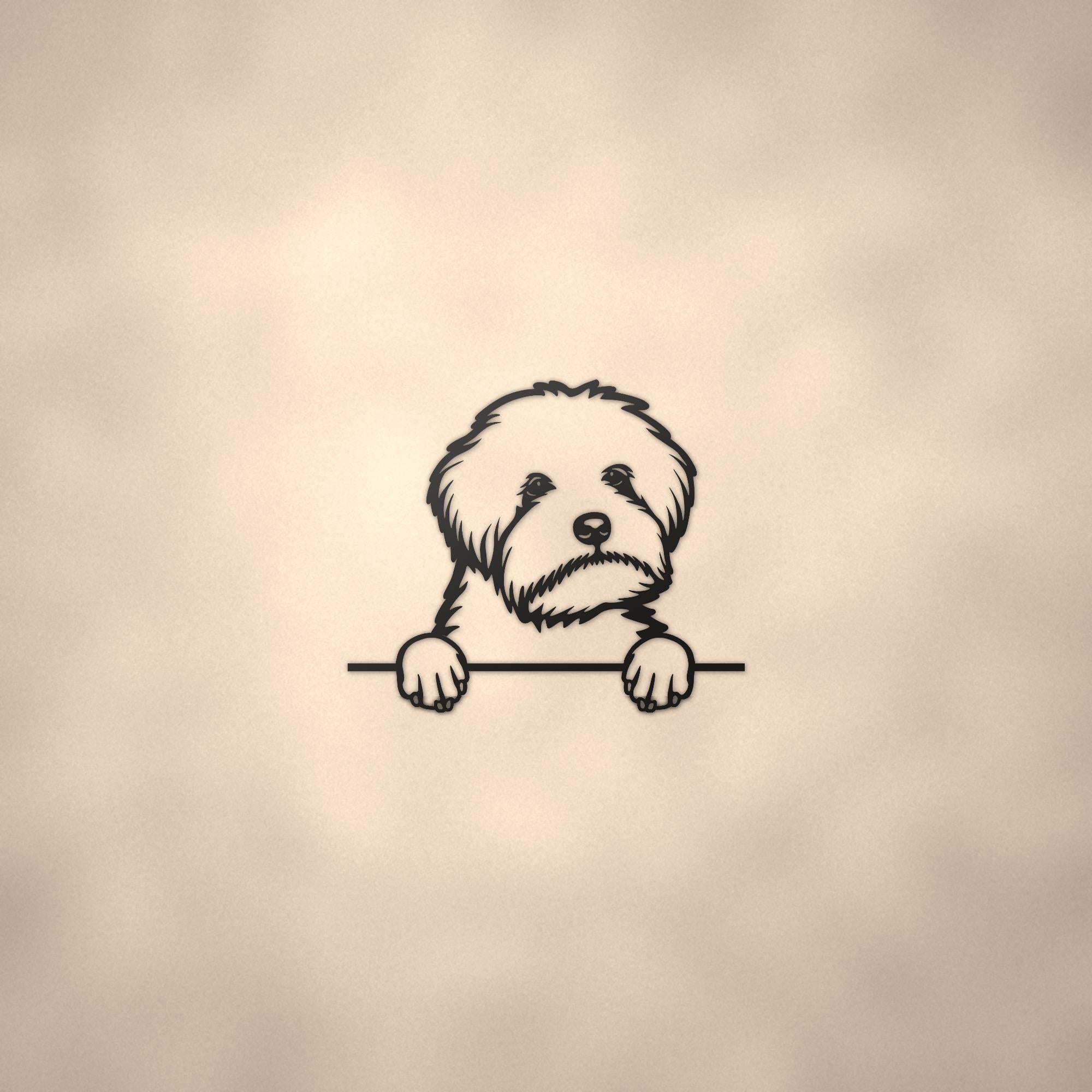 Maltipoo Metal Wall Art Metal Dog Sign — lifestyle setting
