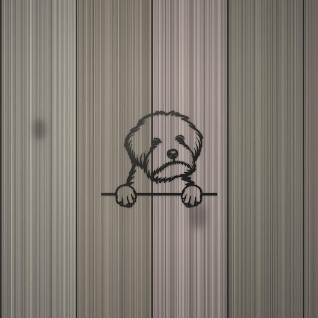 Maltipoo Metal Wall Art Metal Dog Sign — detail view