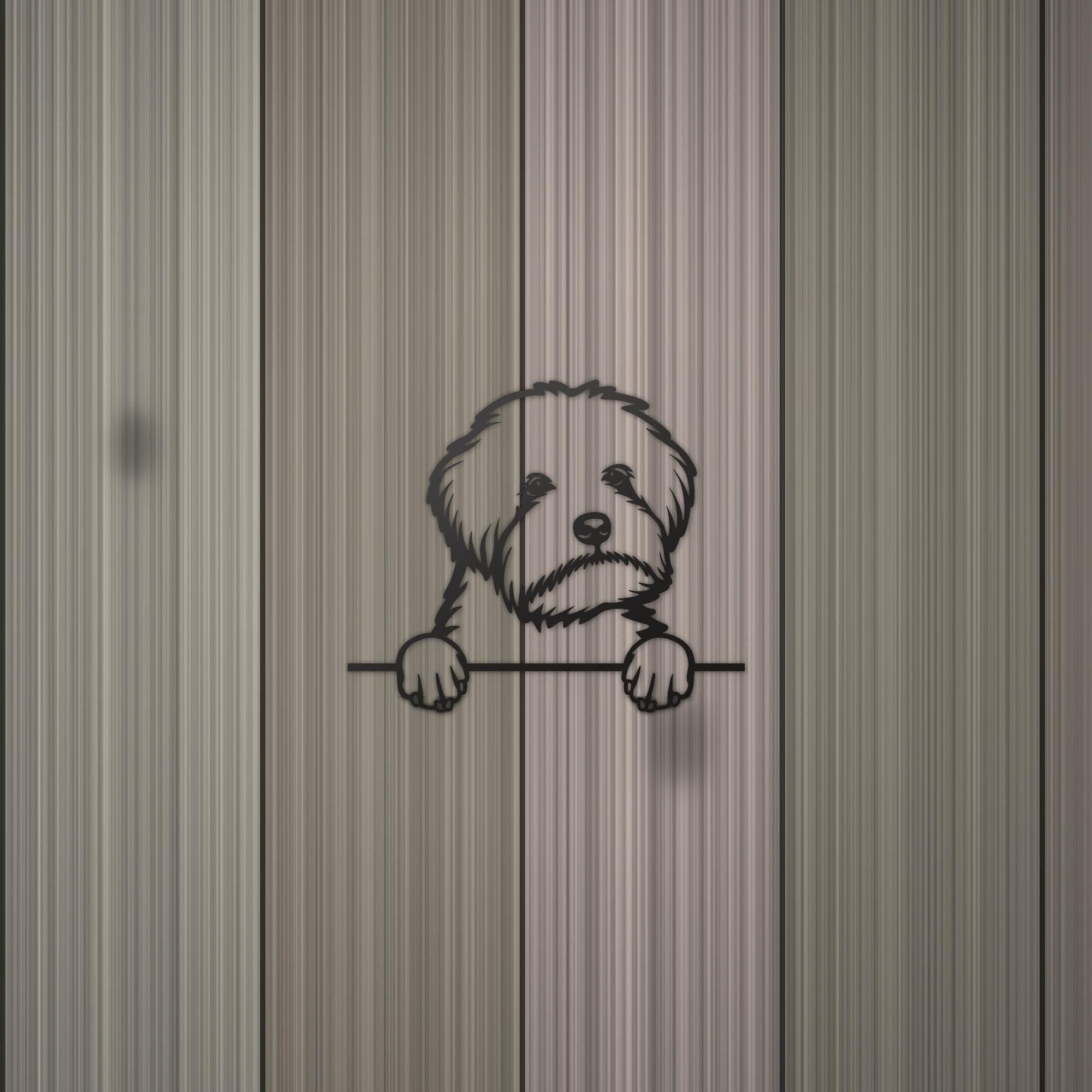 Maltipoo Metal Wall Art Metal Dog Sign — detail view