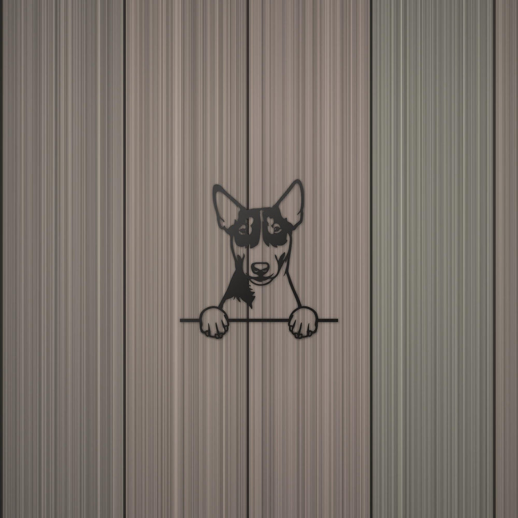 Miniature Bull Terrier Metal Wall Art Metal Dog Sign — detail view