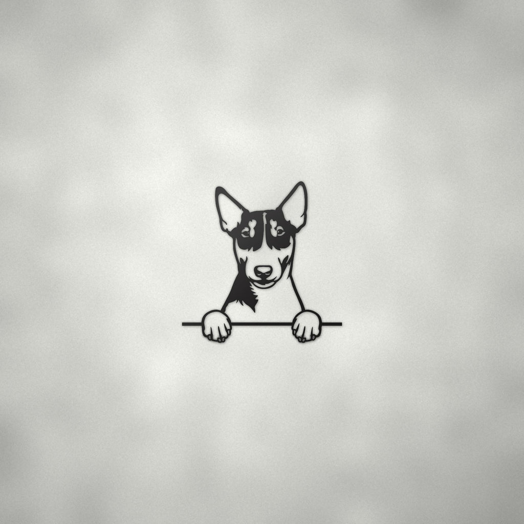 Miniature Bull Terrier Metal Wall Art Metal Dog Sign — alternate angle