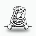 Shar Pei Metal Wall Art Metal Dog Sign — front view on white background