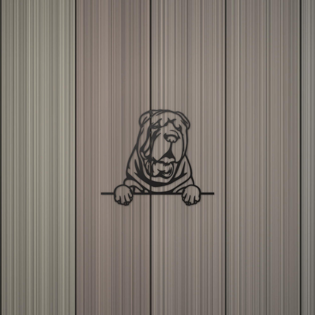 Shar Pei Metal Wall Art Metal Dog Sign — detail view