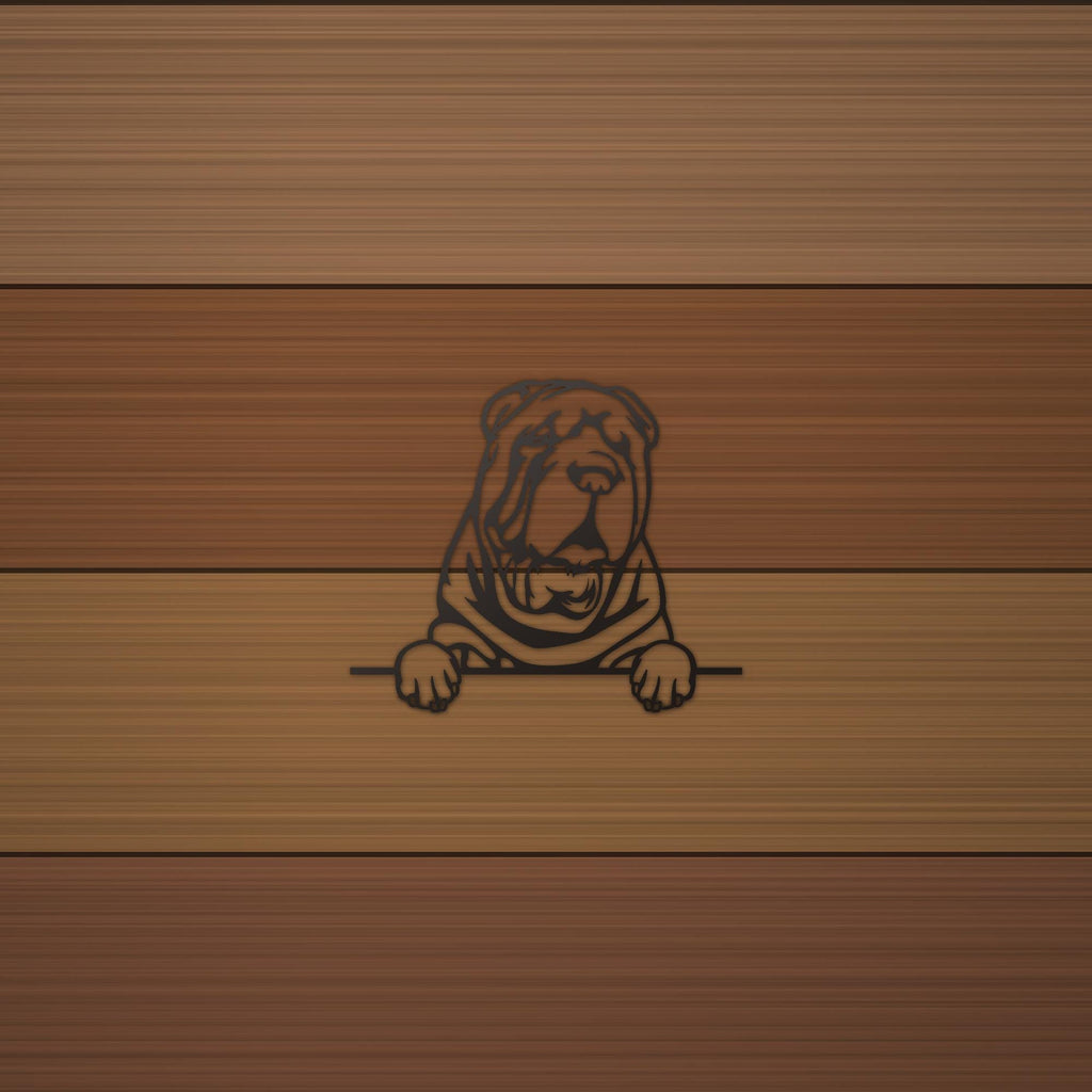 Shar Pei Metal Wall Art Metal Dog Sign — alternate angle