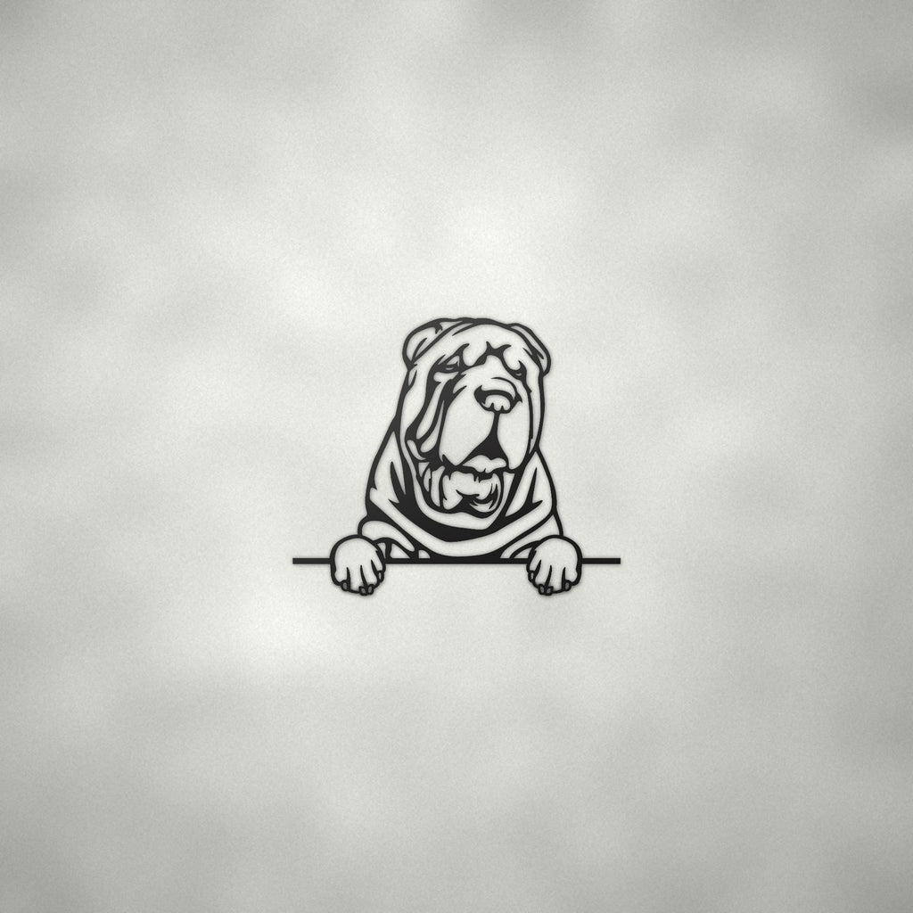 Shar Pei Metal Wall Art Metal Dog Sign — alternate angle