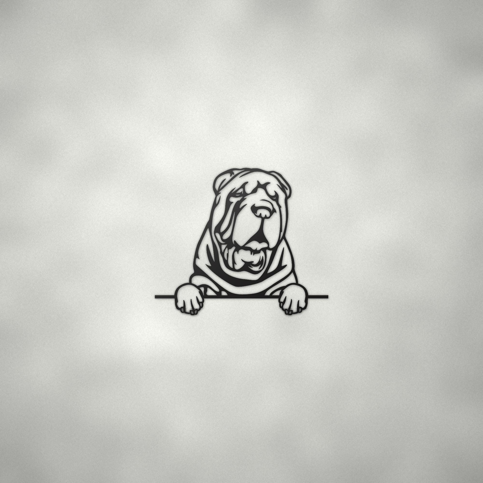Shar Pei Metal Wall Art Metal Dog Sign — alternate angle
