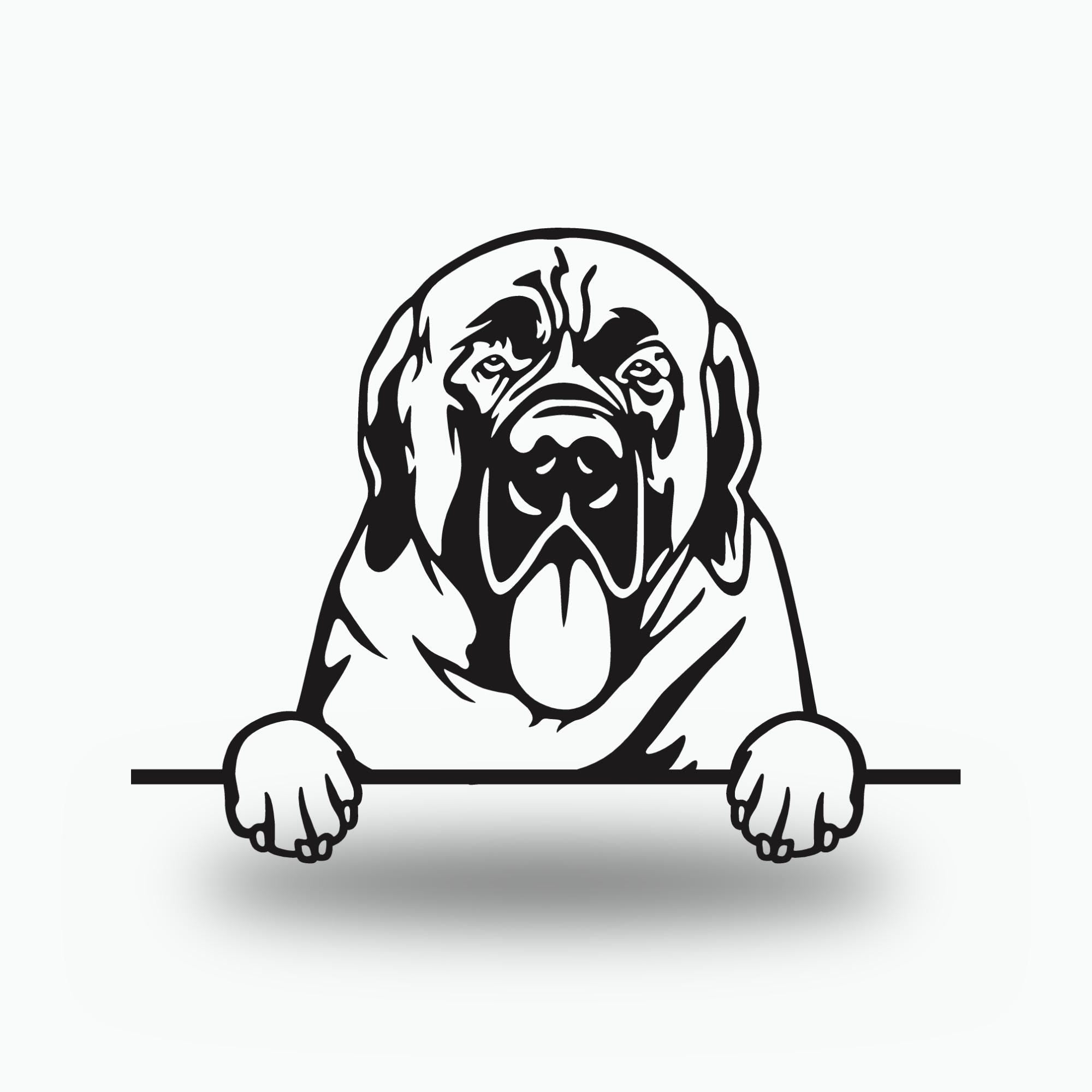 Mastiff Metal Wall Art Metal Dog Sign — front view on white background