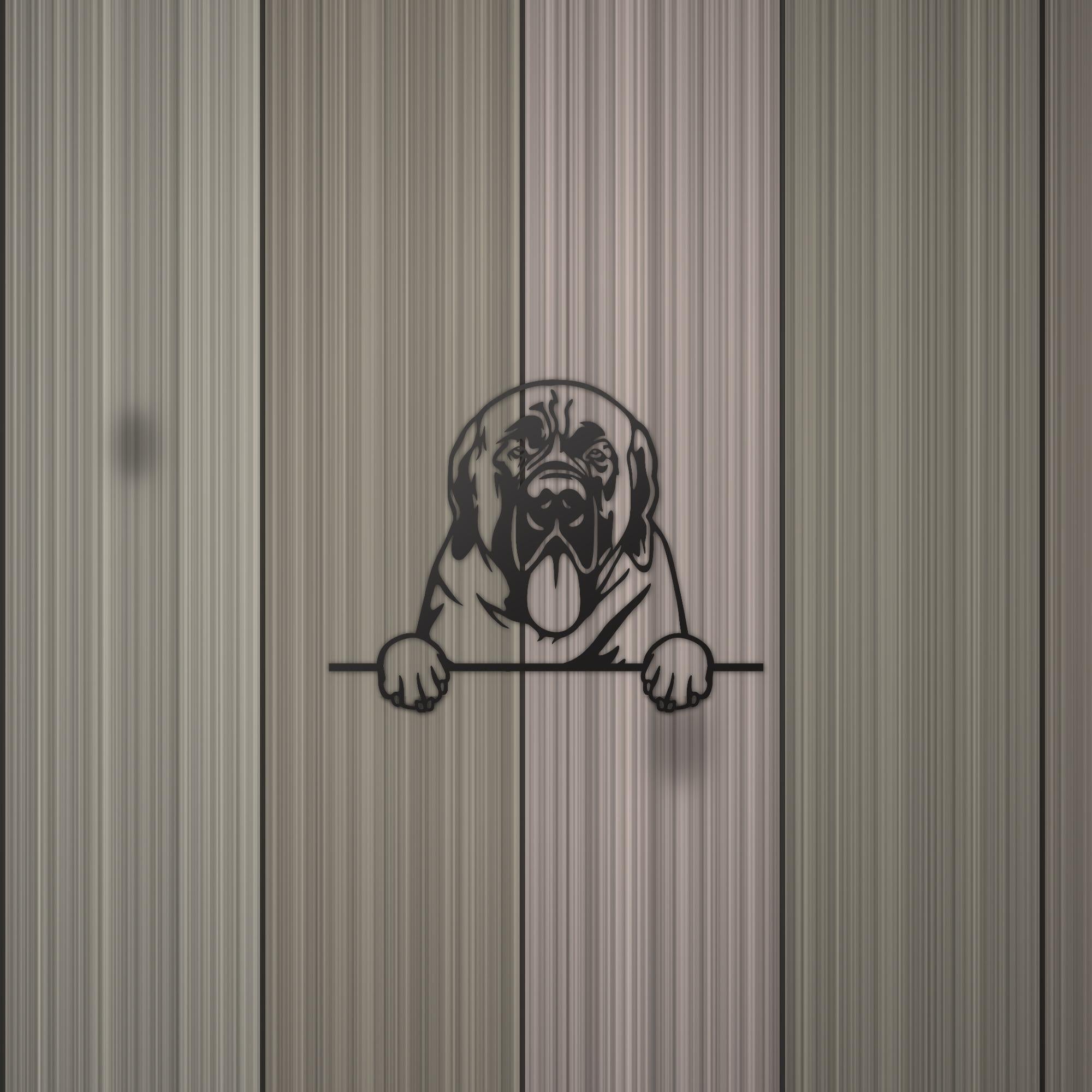 Mastiff Metal Wall Art Metal Dog Sign — detail view