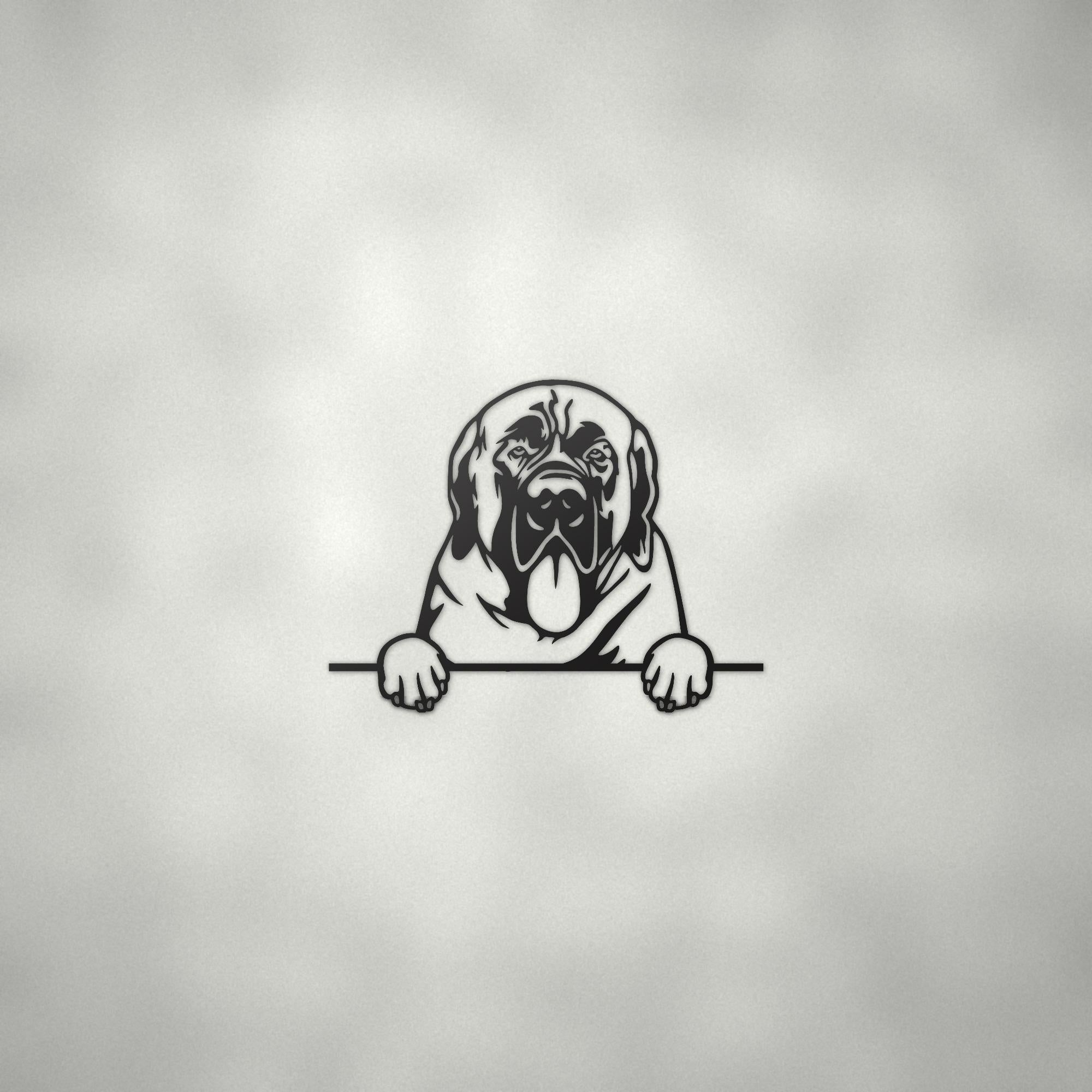 Mastiff Metal Wall Art Metal Dog Sign — alternate angle