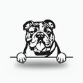 Bulldog Metal Wall Art Metal Dog Sign — front view on white background