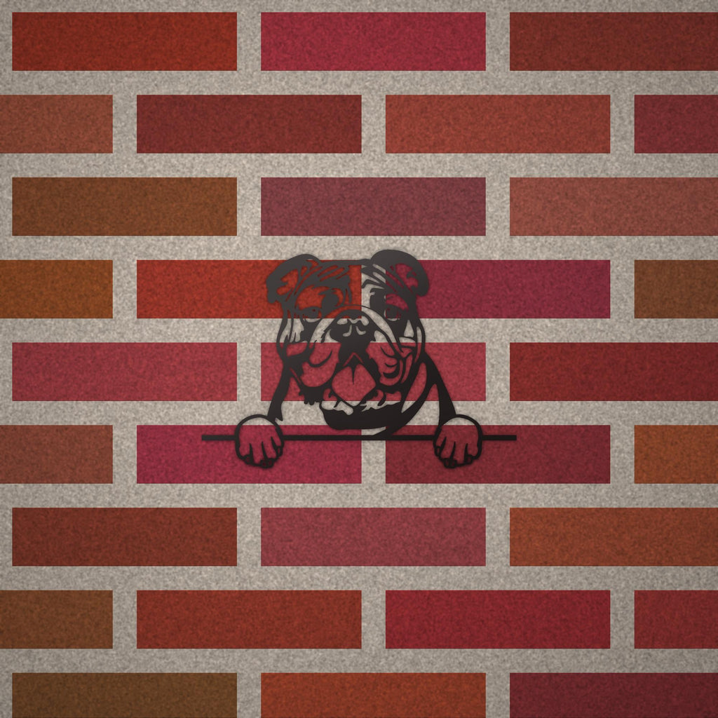 Bulldog Metal Wall Art Metal Dog Sign — alternate angle