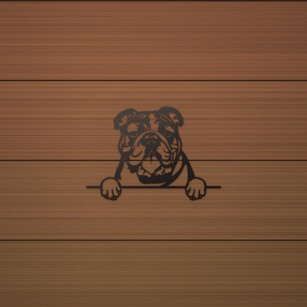 Bulldog Metal Wall Art Metal Dog Sign — alternate angle