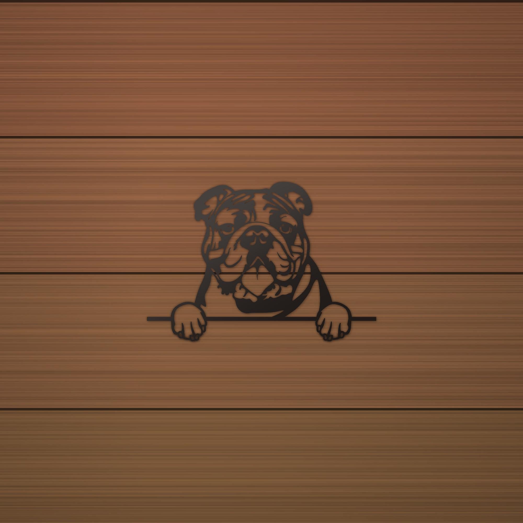 Bulldog Metal Wall Art Metal Dog Sign — alternate angle
