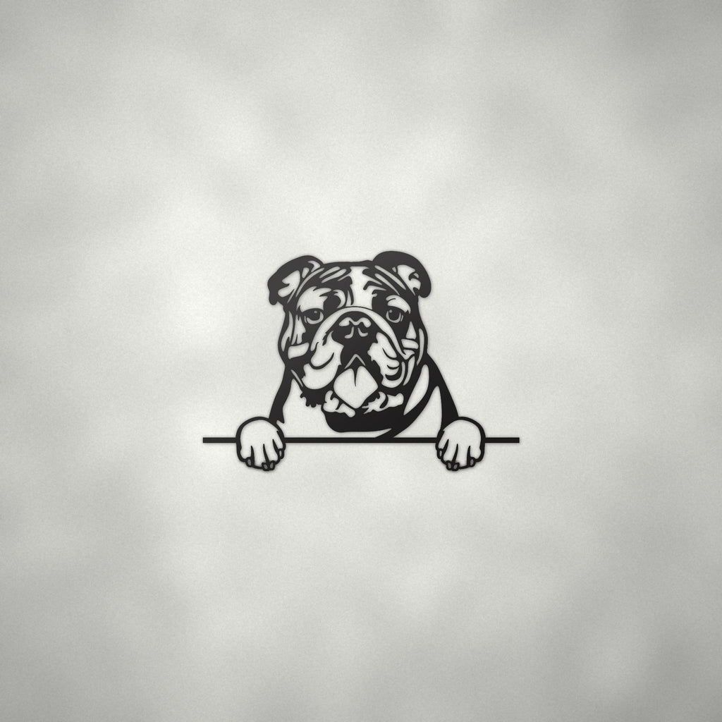 Bulldog Metal Wall Art Metal Dog Sign — alternate angle