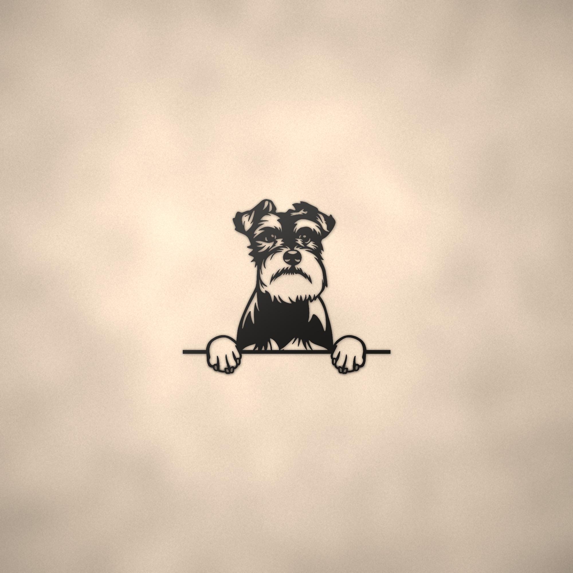 Schnauzer Metal Wall Art Metal Dog Sign — lifestyle setting