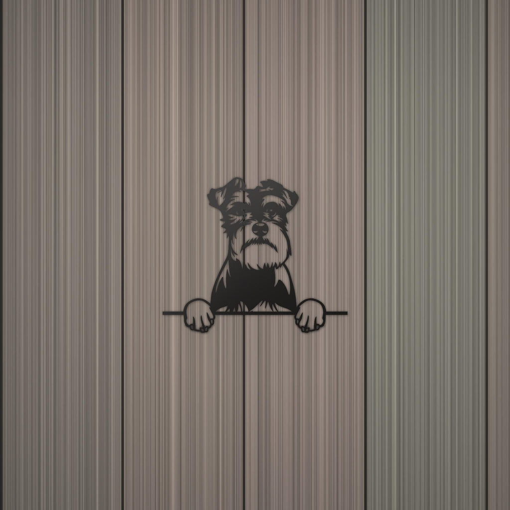Schnauzer Metal Wall Art Metal Dog Sign — detail view