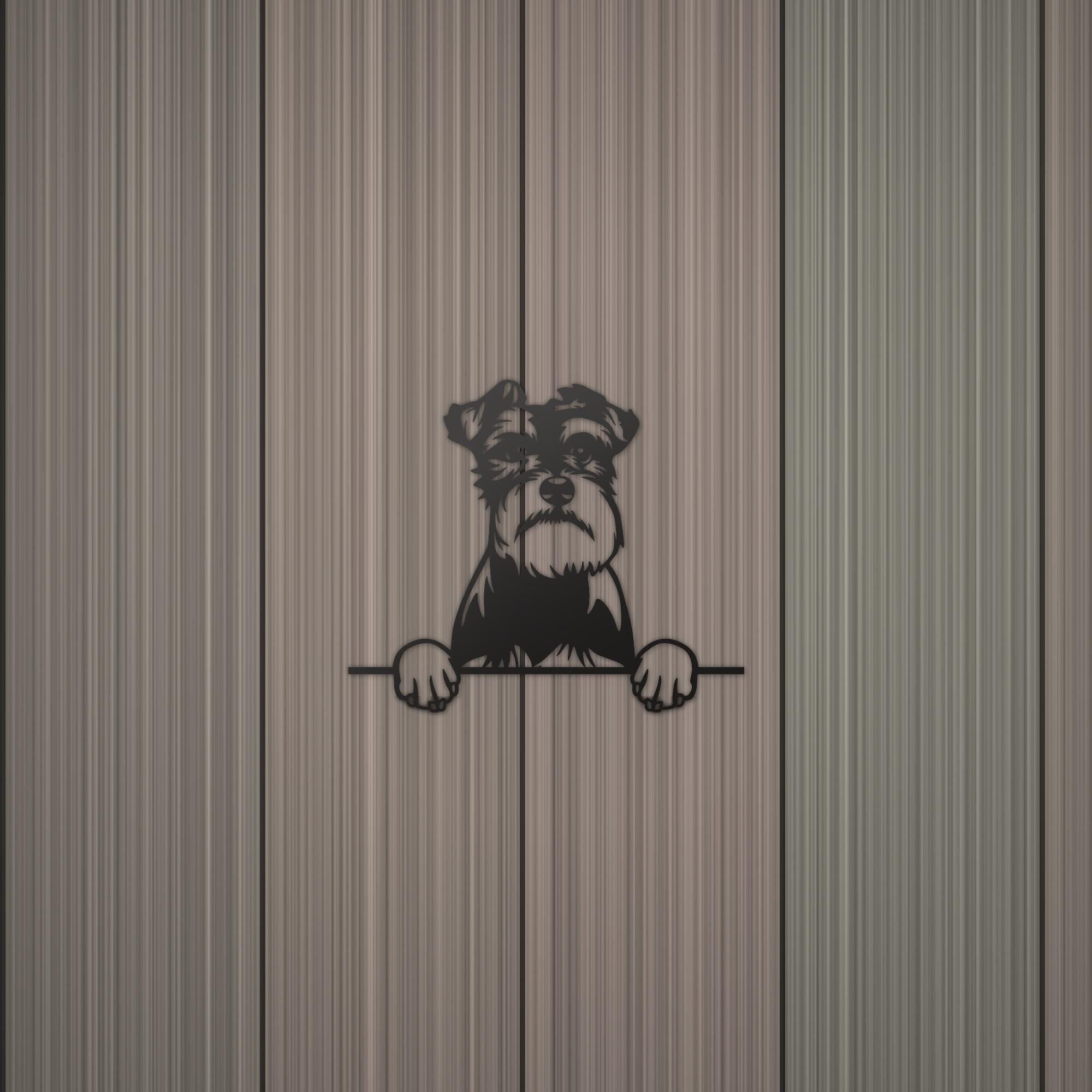 Schnauzer Metal Wall Art Metal Dog Sign — detail view