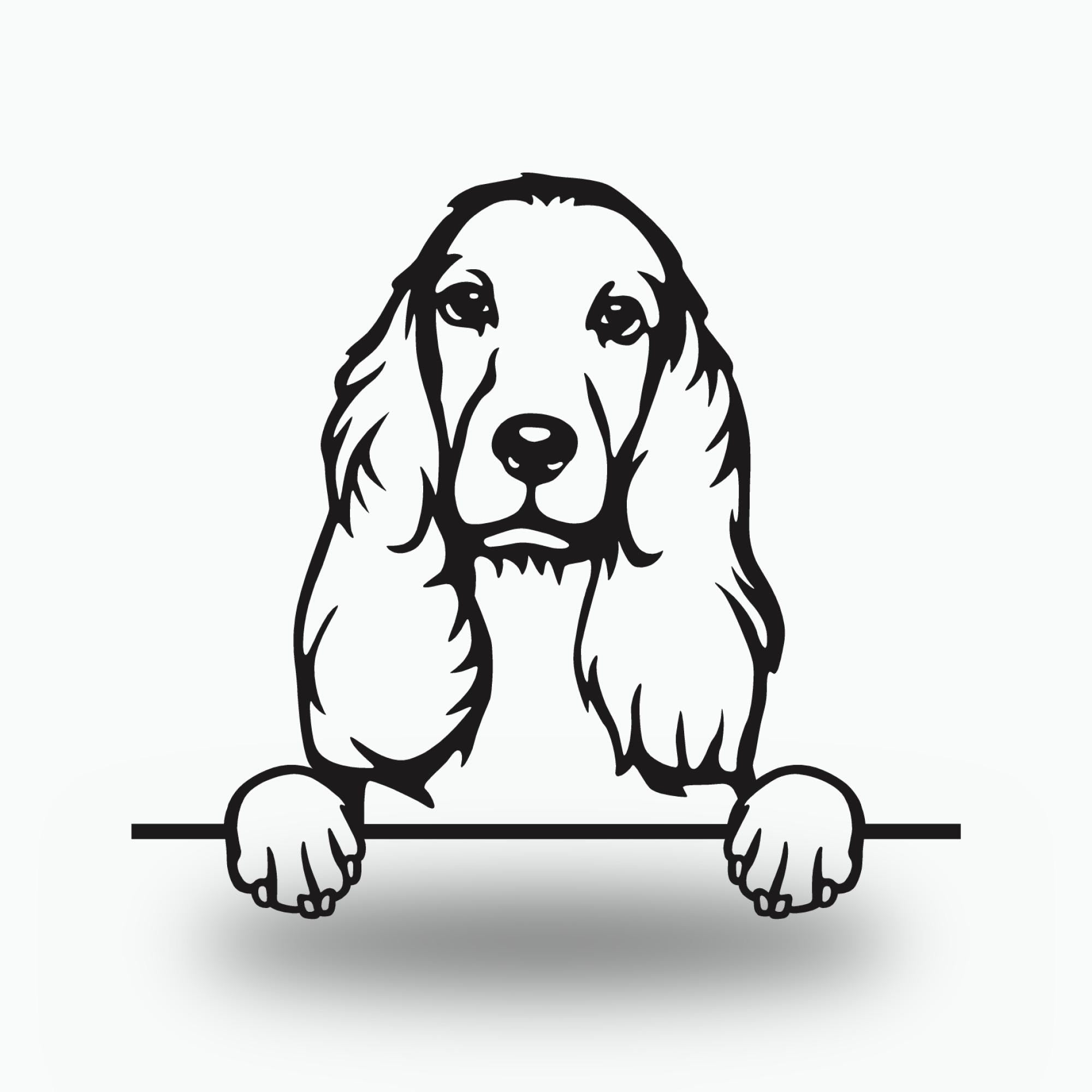 Cocker Spaniel Metal Wall Art Metal Dog Sign — front view on white background
