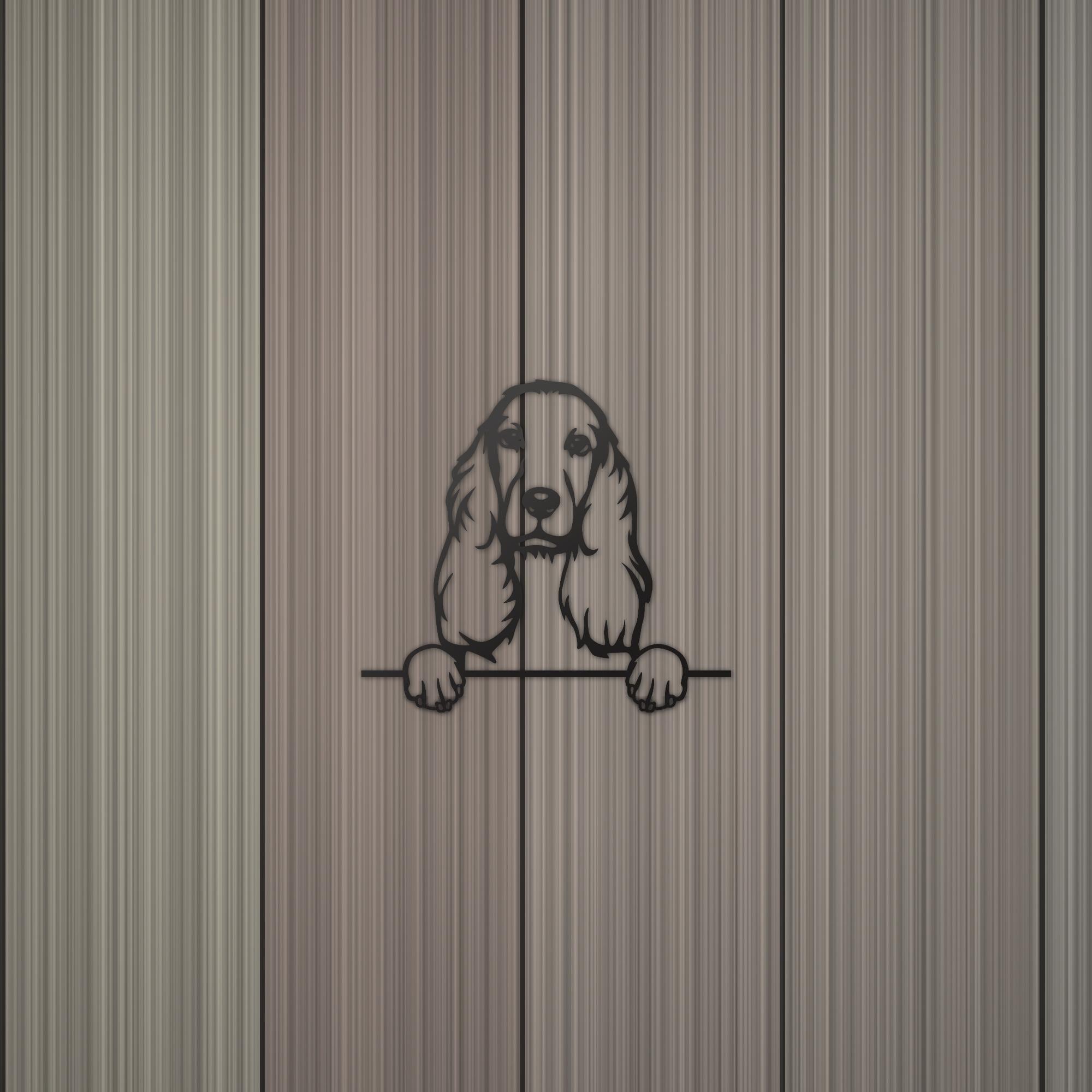 Cocker Spaniel Metal Wall Art Metal Dog Sign — detail view