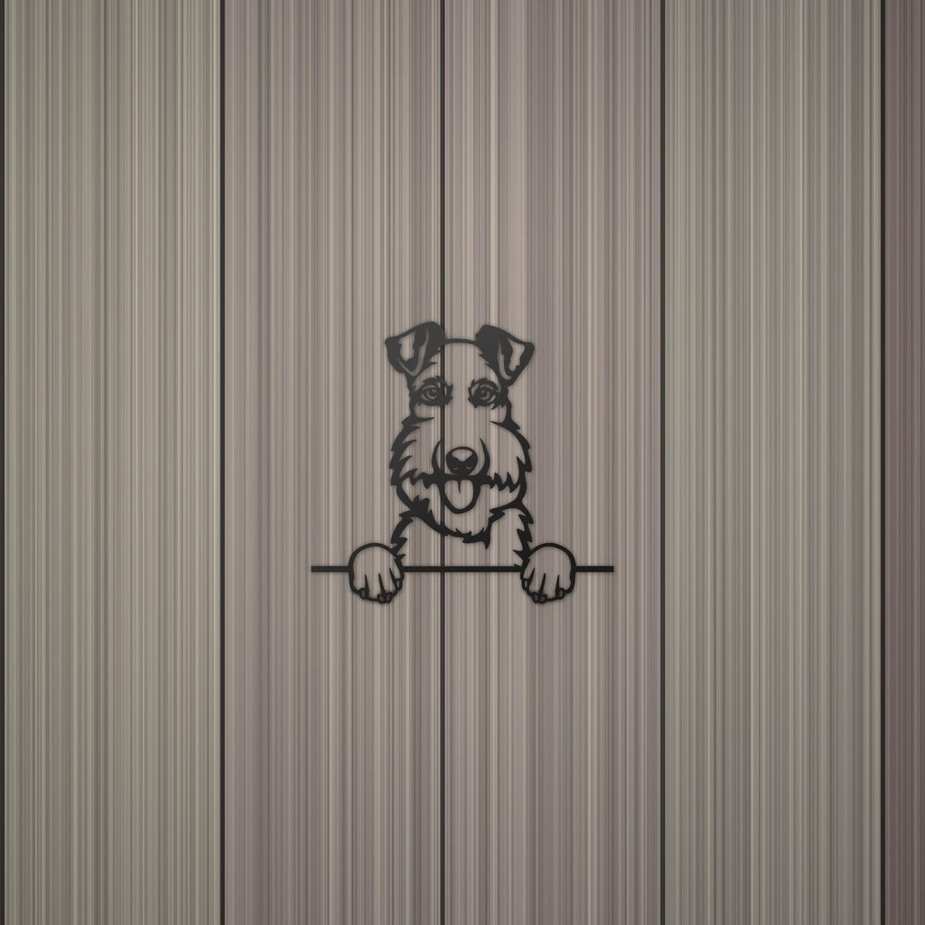 Fox Terrier Metal Wall Art Metal Dog Sign — detail view