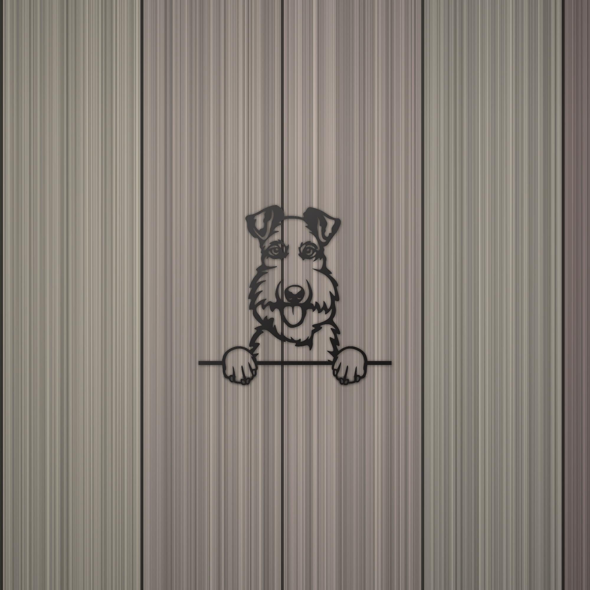 Fox Terrier Metal Wall Art Metal Dog Sign — detail view