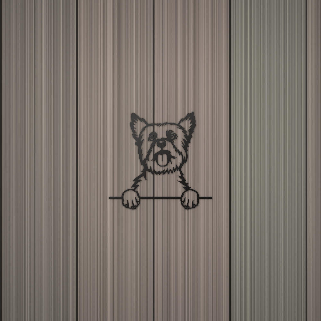 Yorkshire Terrier Metal Wall Art Metal Dog Sign — detail view