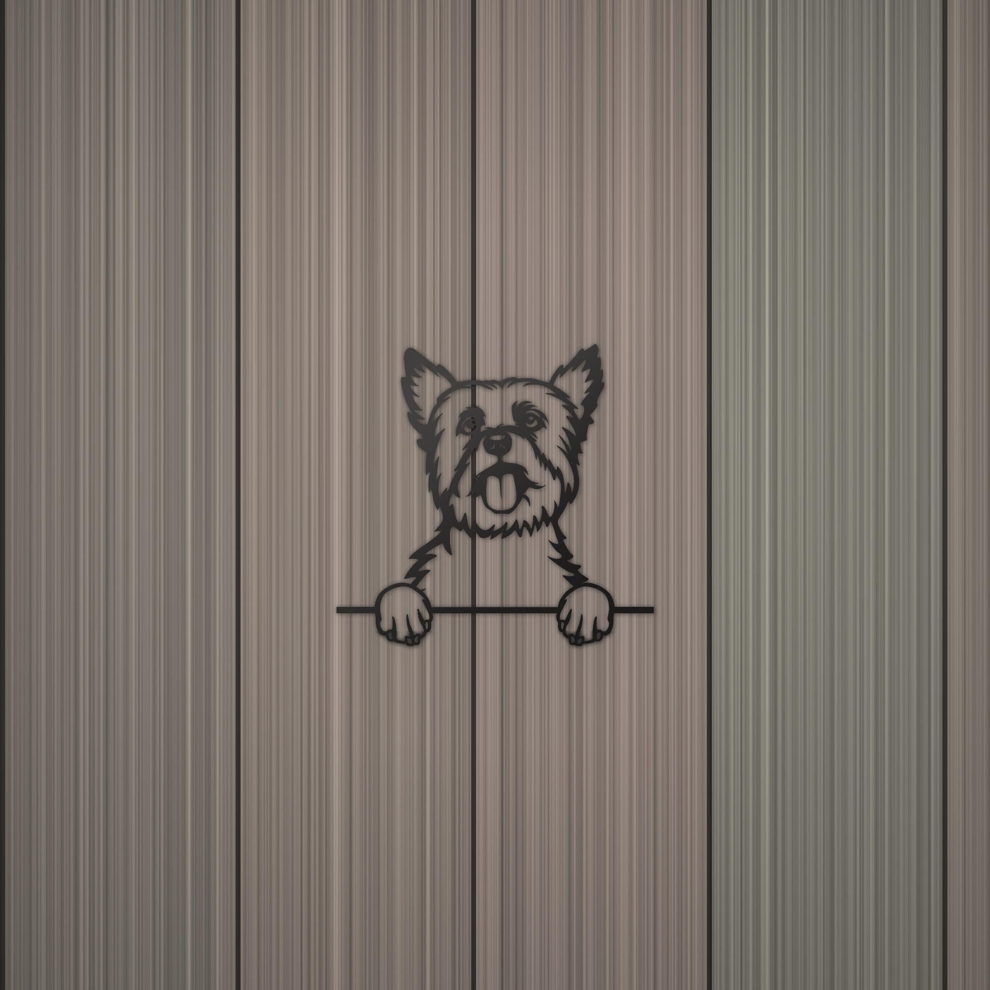 Yorkshire Terrier Metal Wall Art Metal Dog Sign — detail view