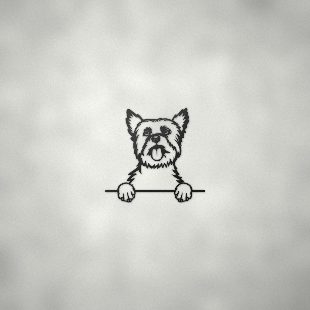 Yorkshire Terrier Metal Wall Art Metal Dog Sign — alternate angle