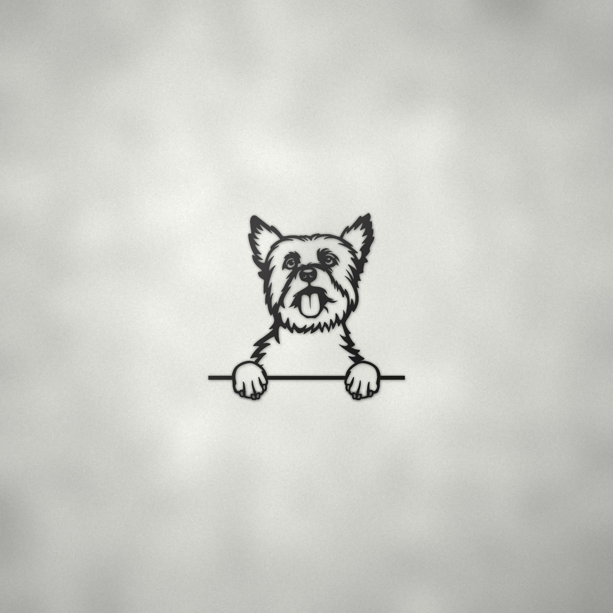 Yorkshire Terrier Metal Wall Art Metal Dog Sign — alternate angle